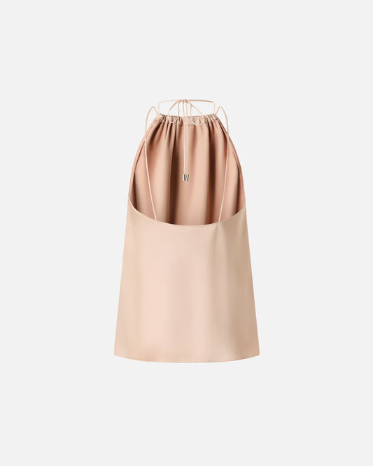 Carota top in satin con scollo all'americana