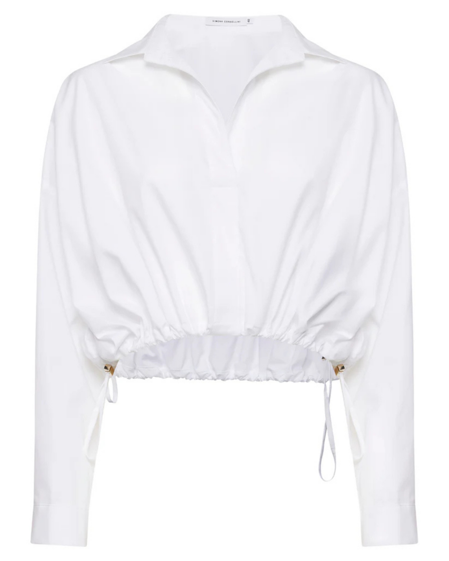 SImona Corsellini - Camicia in popeline corta con coulisse in vita