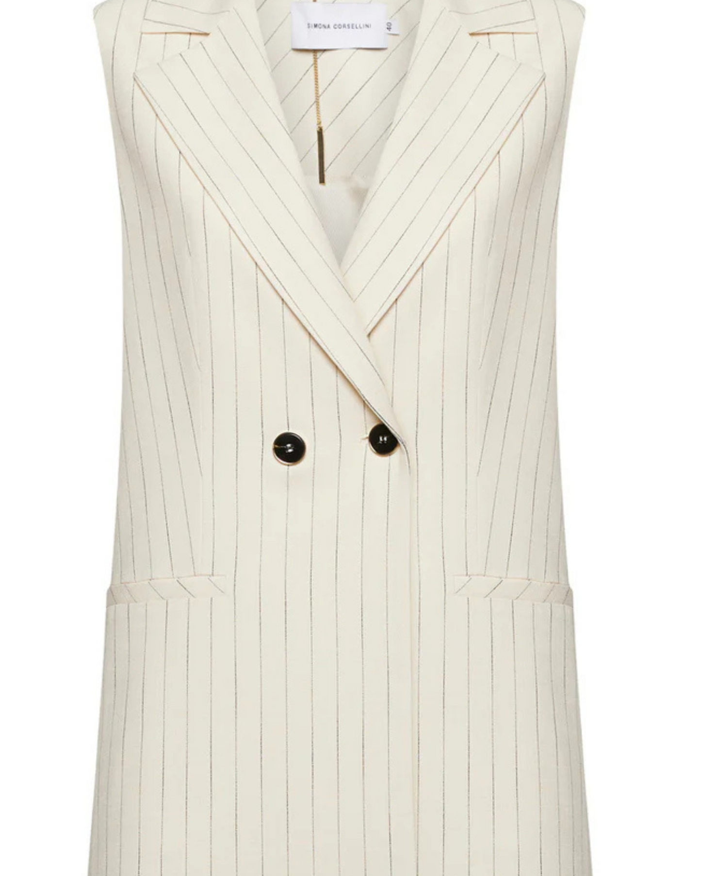SIMONA CORSELLINI - Gilet lungo a righe sottili