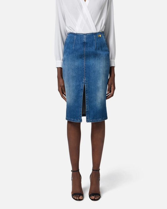 Gonna in denim con spacco