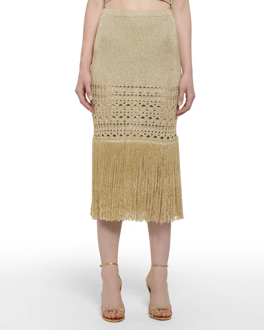 Gonna a tubino in filato lurex