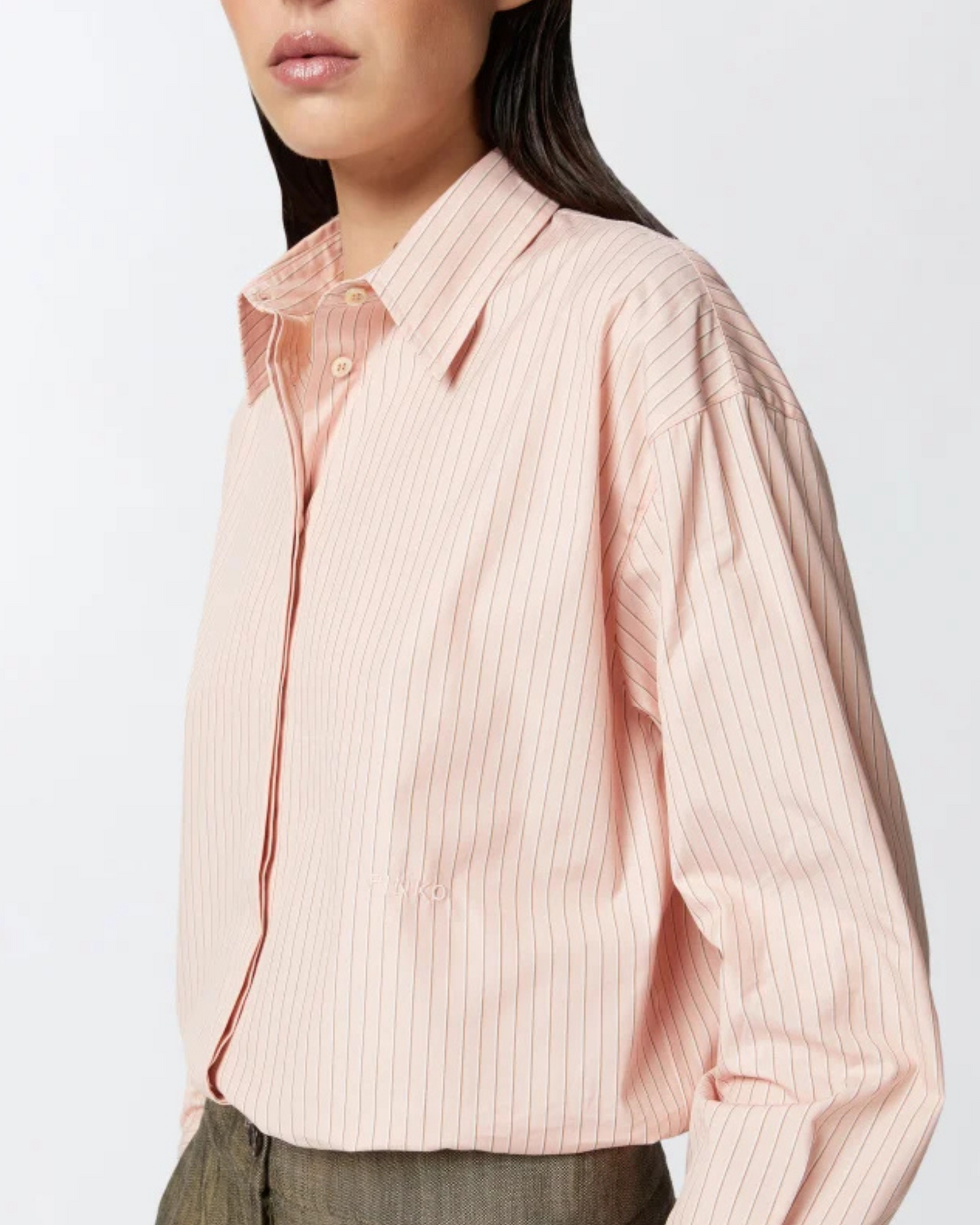 PINKO - Camicia oversize in popeline a righe