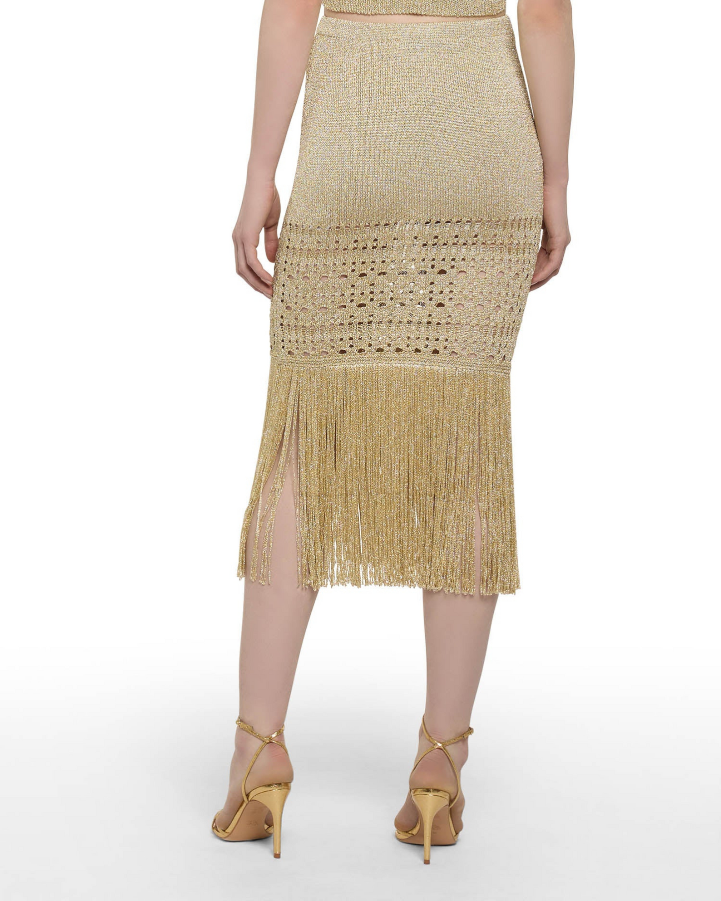 Gonna a tubino in filato lurex