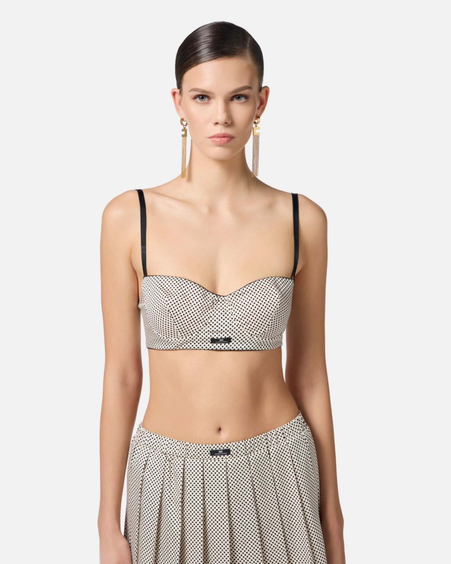 Reggiseno in cotone con stampa pois