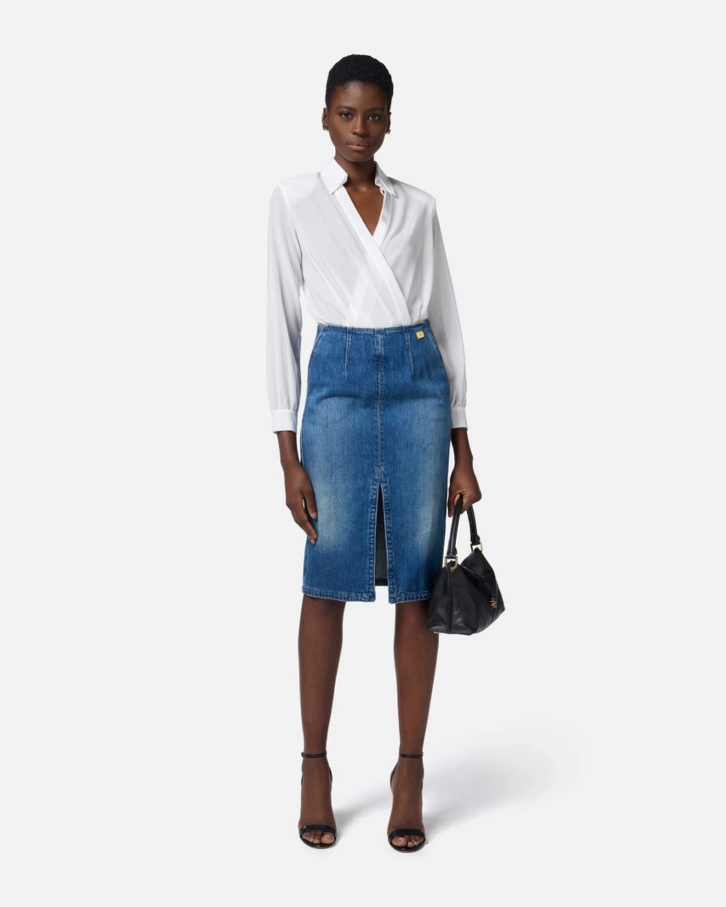 Gonna in denim con spacco