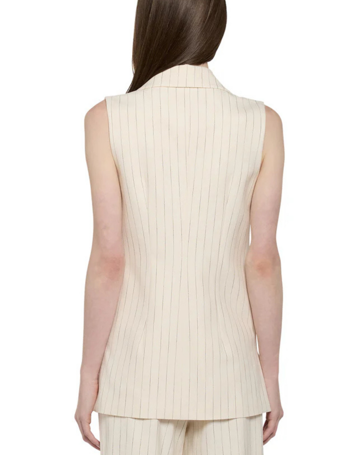 SIMONA CORSELLINI - Gilet lungo a righe sottili