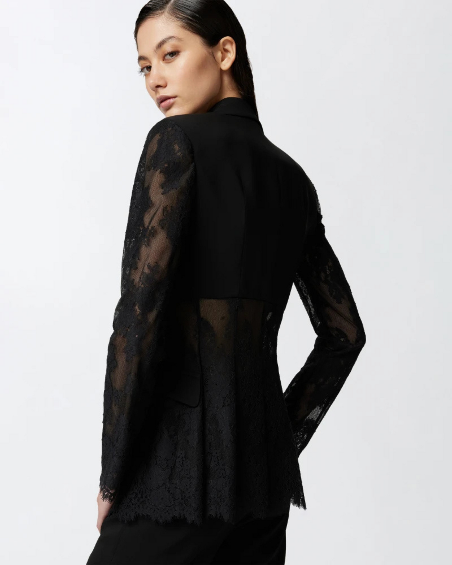Giacca blazer monopetto in pizzo
