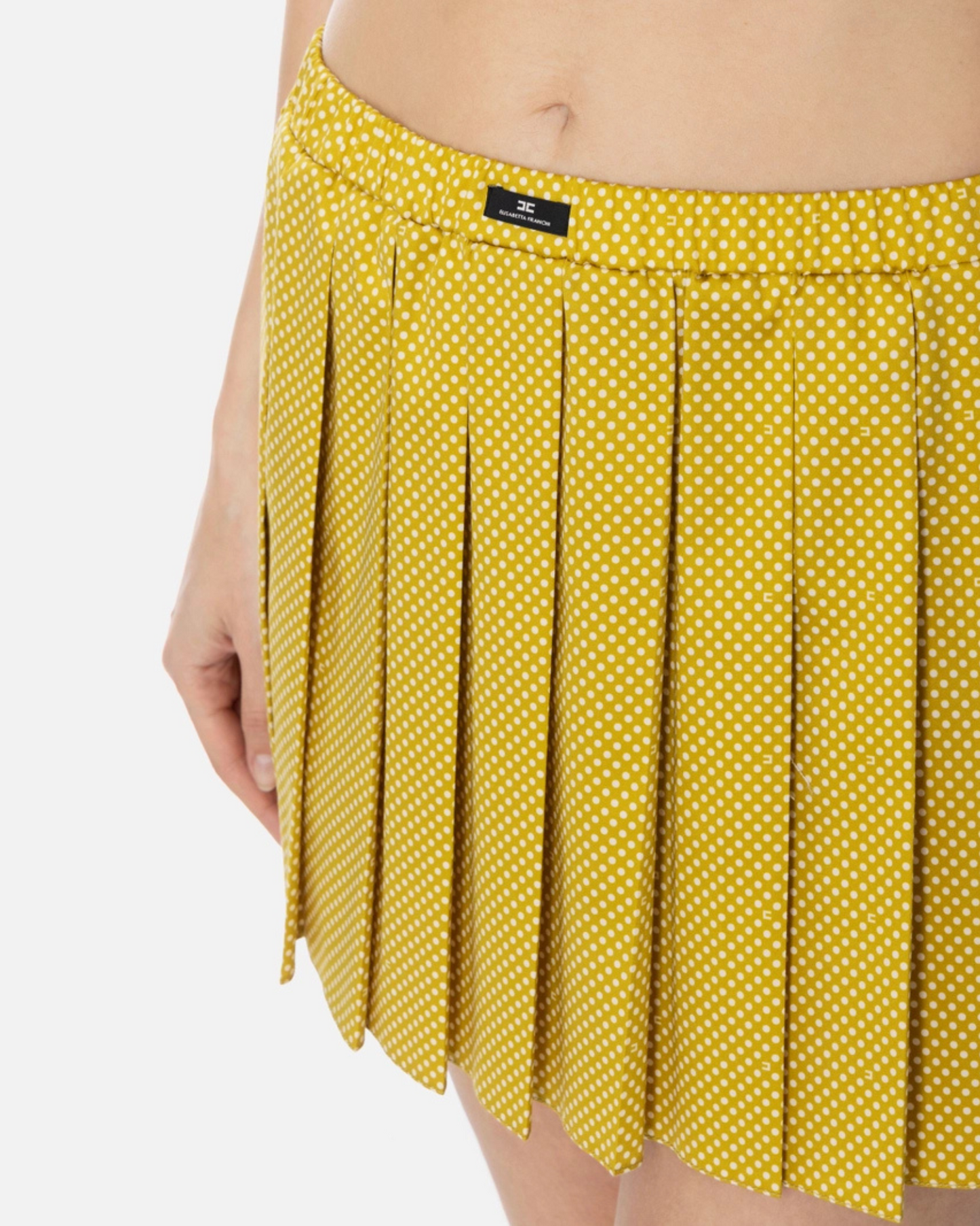 Gonna in cotone con stampa pois