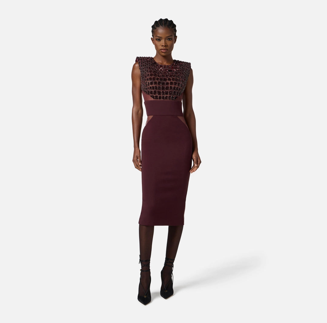 Abito in crepe leggero e tulle