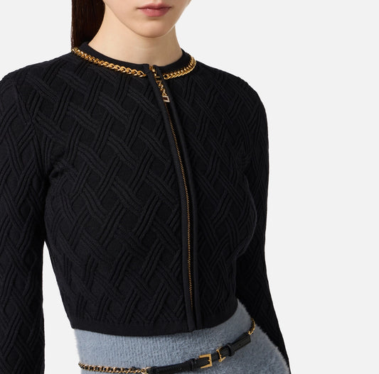 Cardigan in maglia a rombi