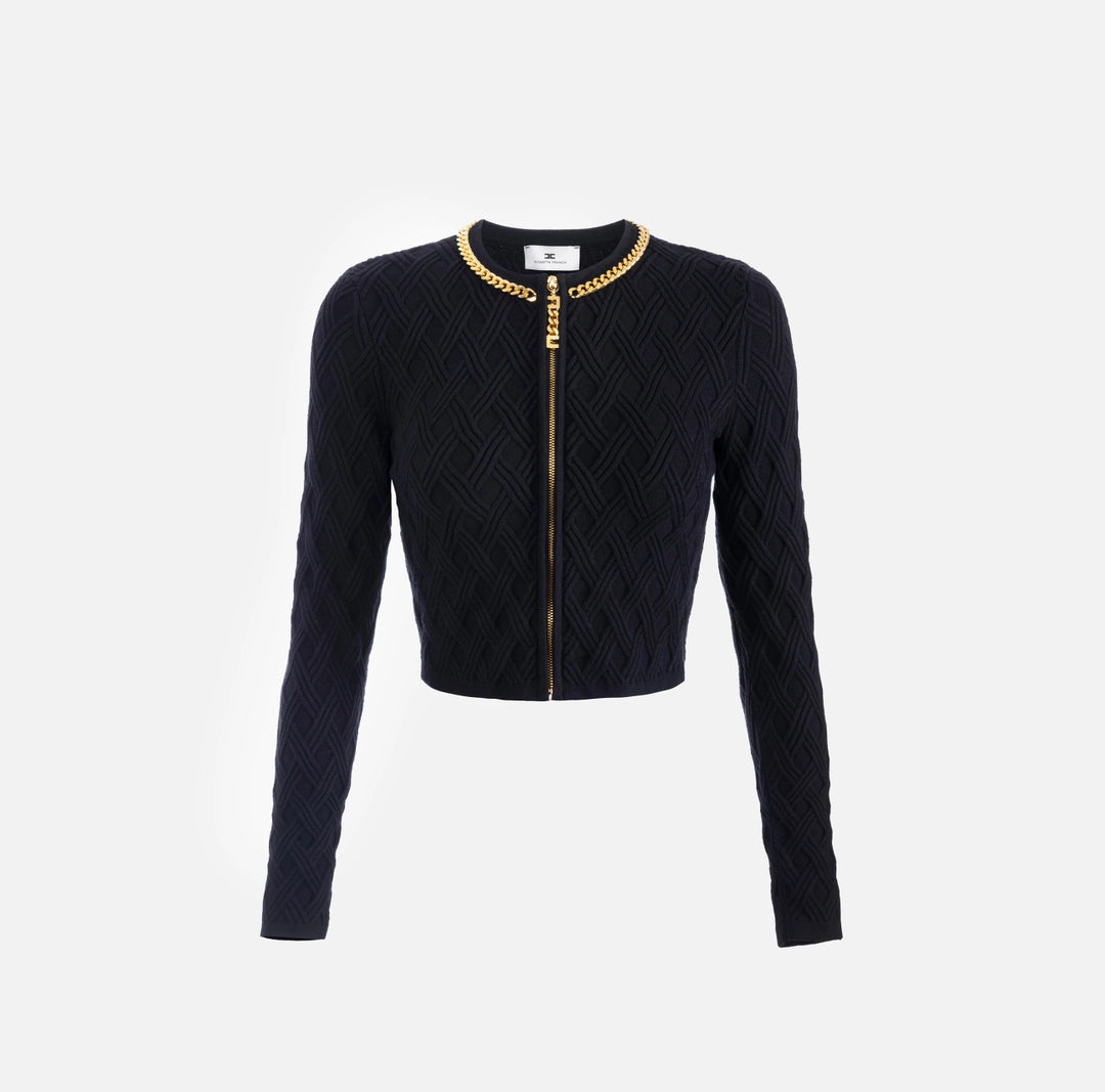 Cardigan in maglia a rombi