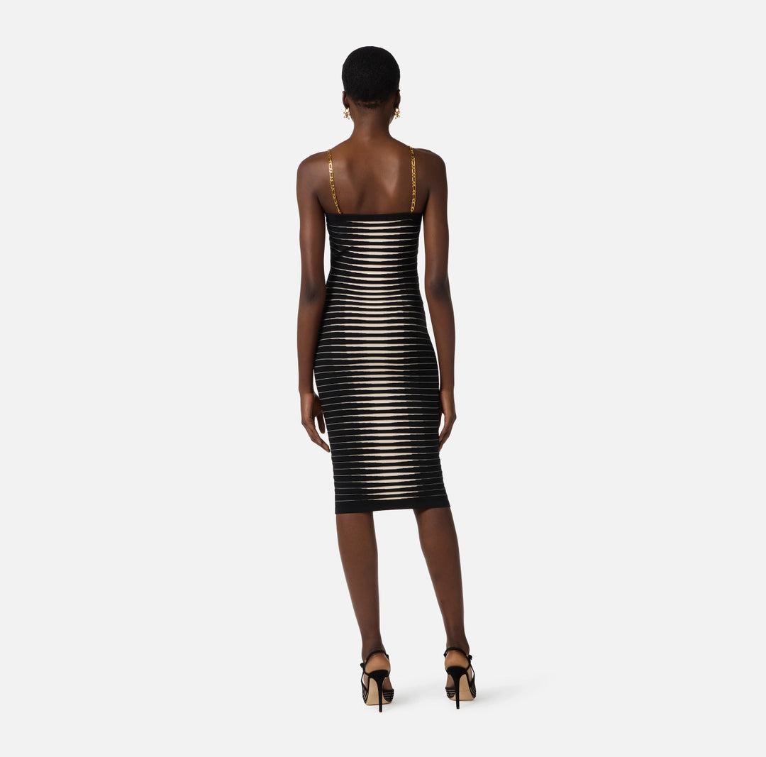 Abito in maglia con zebra jacquard