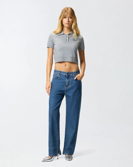 Jeans loose con spacco infondo