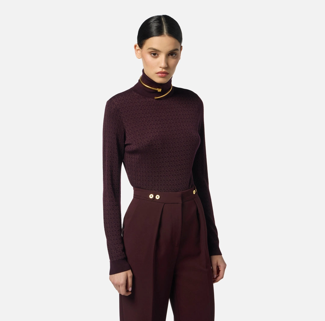 Maglia in lana micro logo