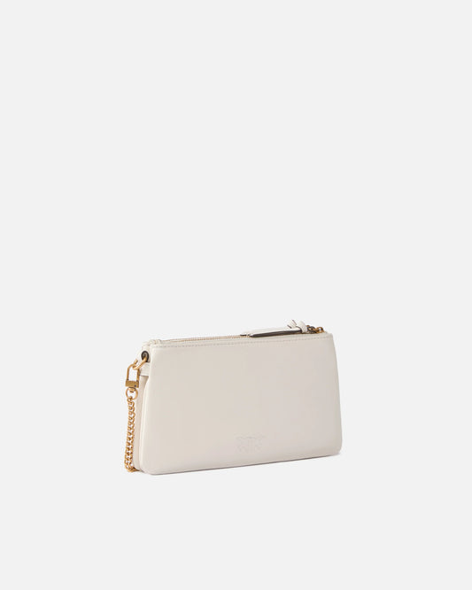 Borsa a tracolla Mini Double Bag piccola in pelle con tracolla