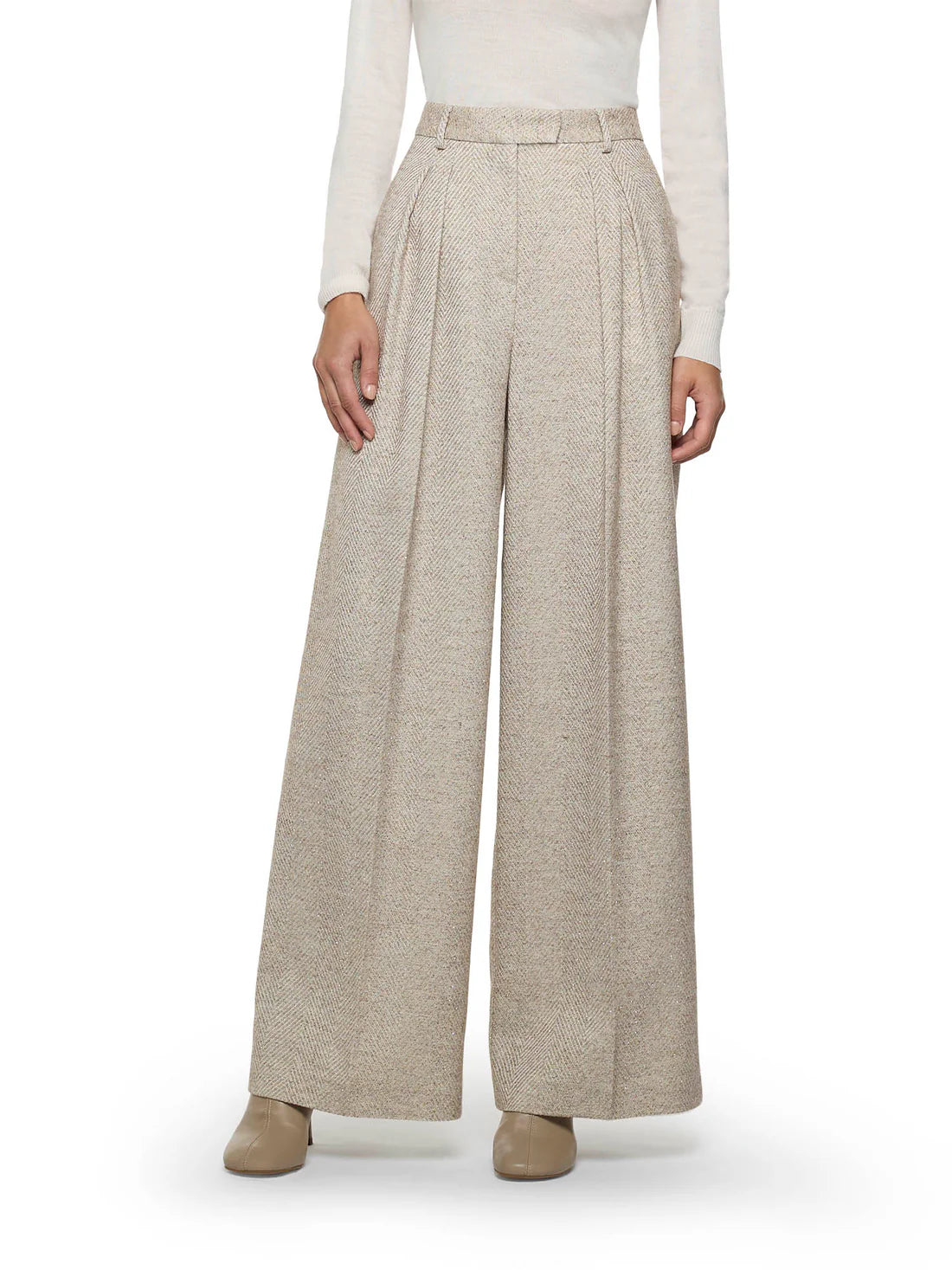 Pantaloni in tessuto spigato