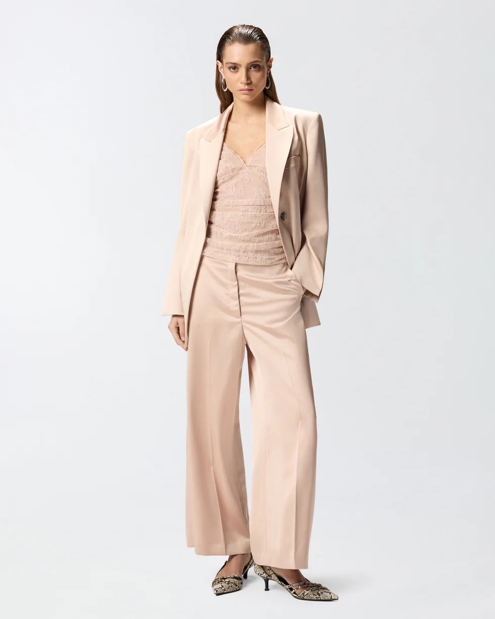Rapa giacca in satin con cintura