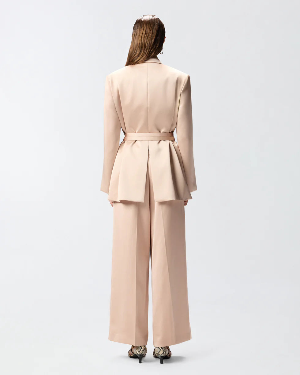 Rapa giacca in satin con cintura