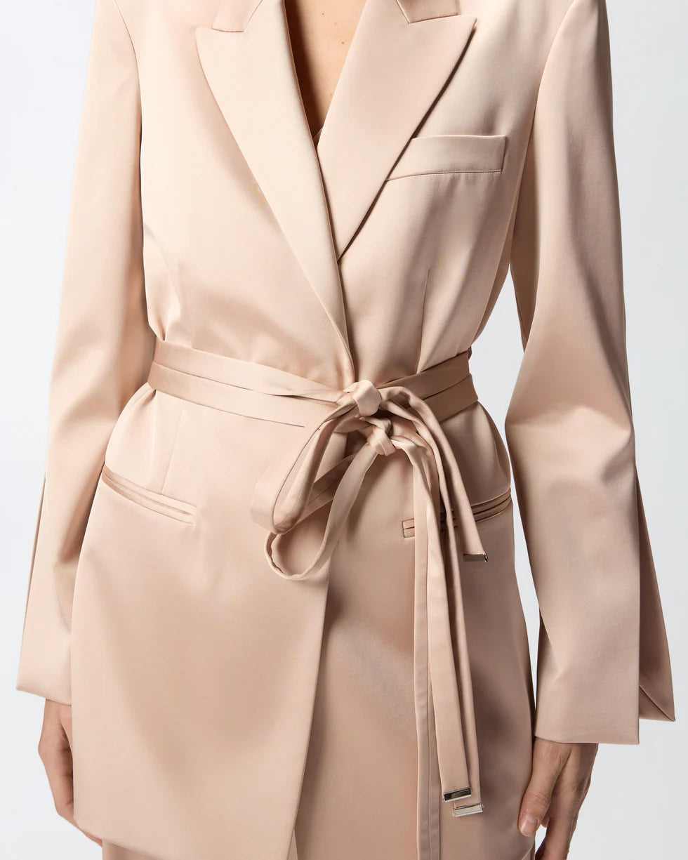 Rapa giacca in satin con cintura