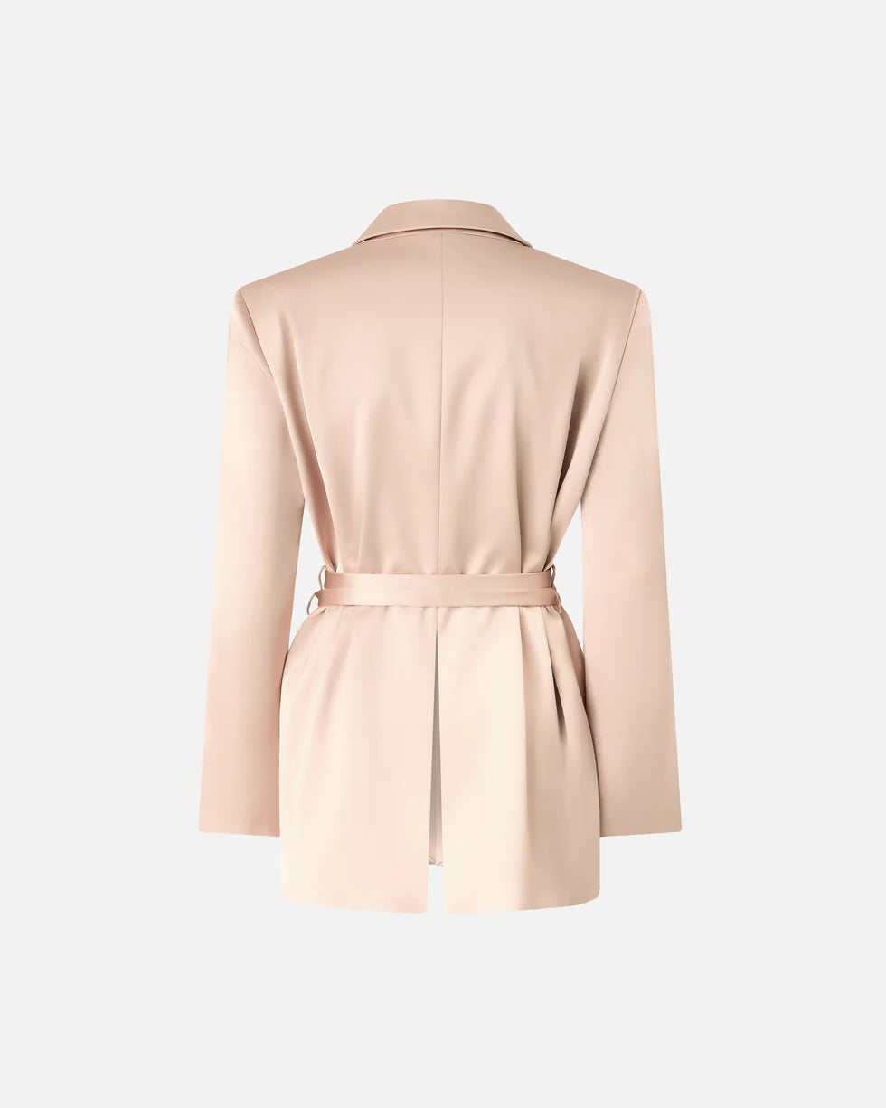 Rapa giacca in satin con cintura
