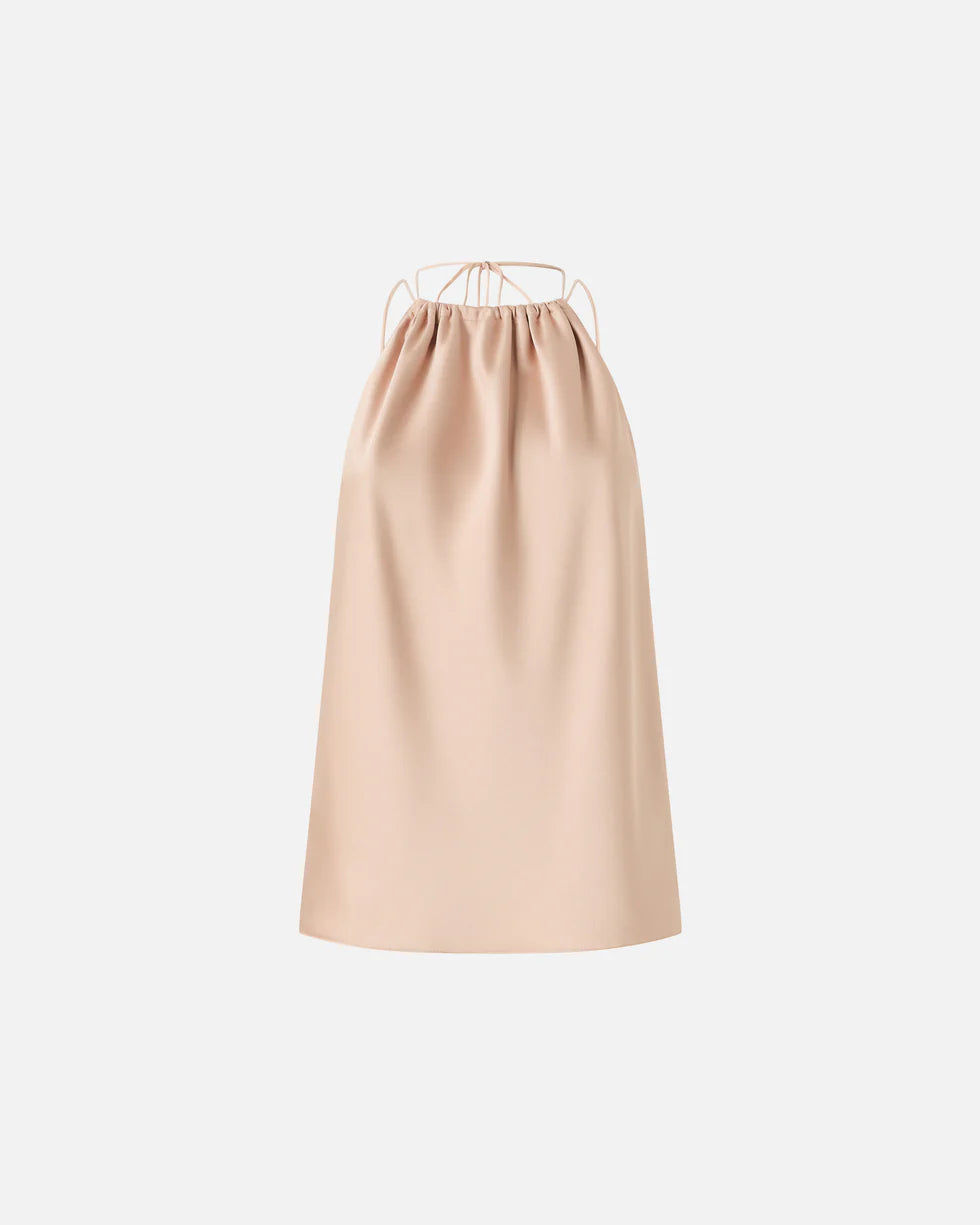 Carota top in satin con scollo all'americana
