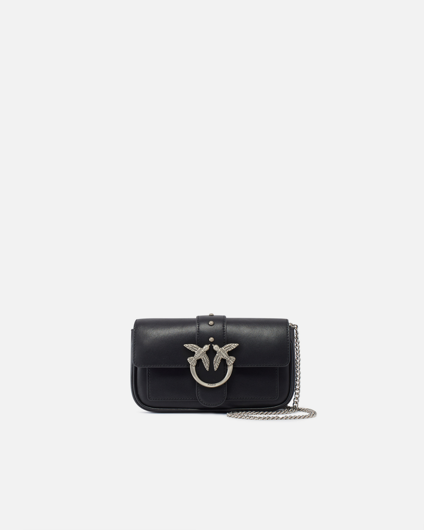 PINKO - Borsetta pochette Love Bag in pelle con tracolla sottile
