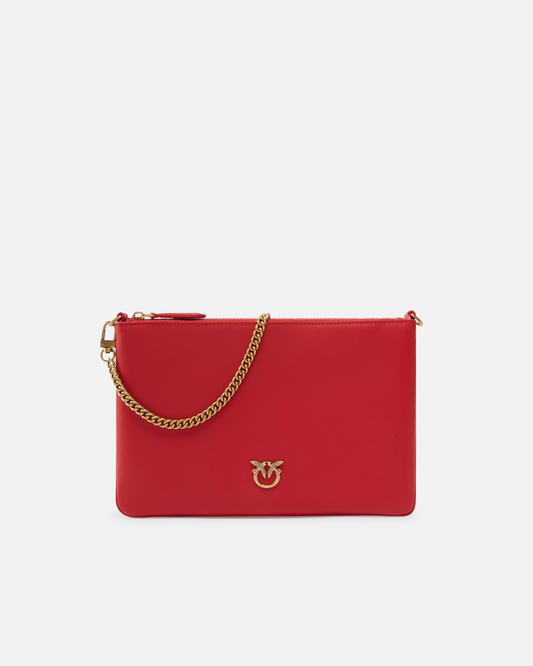PINKO - Classic Flat Love Bag Simply in pelle con tracolla rimovibile