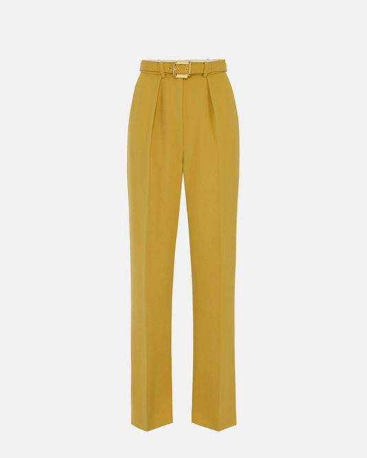 Pantaloni in crêpe leggero con cintura