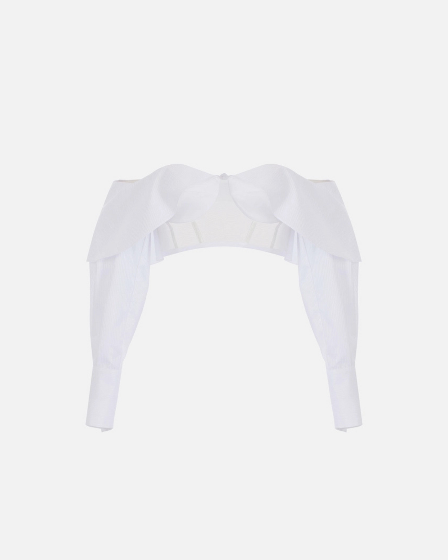 Top in cotone e tulle con gemelli