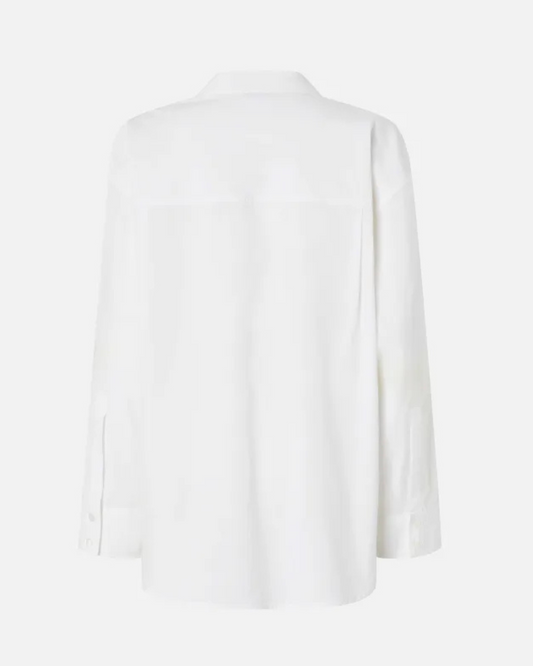PINKO - Camicia bianca scollo a V con strass