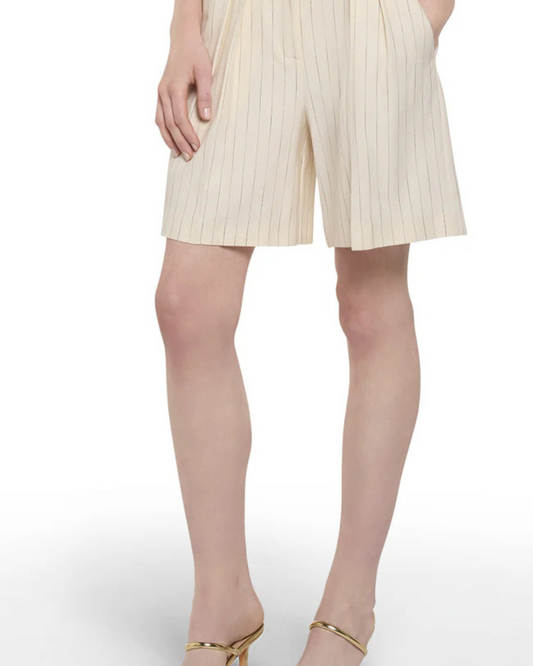 SIMONA CORSELLINI - Pantaloncini gessati con tasche alla francese