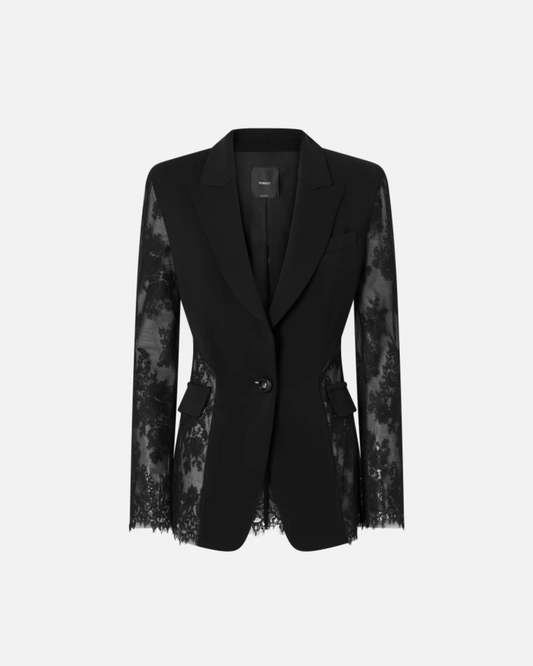 Giacca blazer monopetto in pizzo