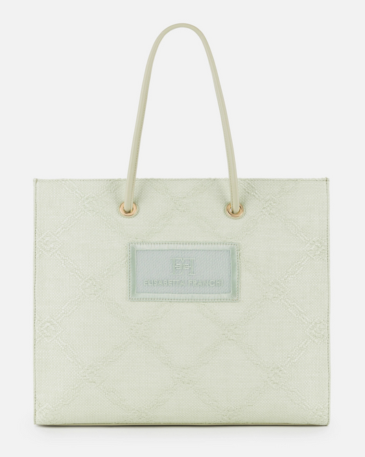 Tote grande in rafia jacquard