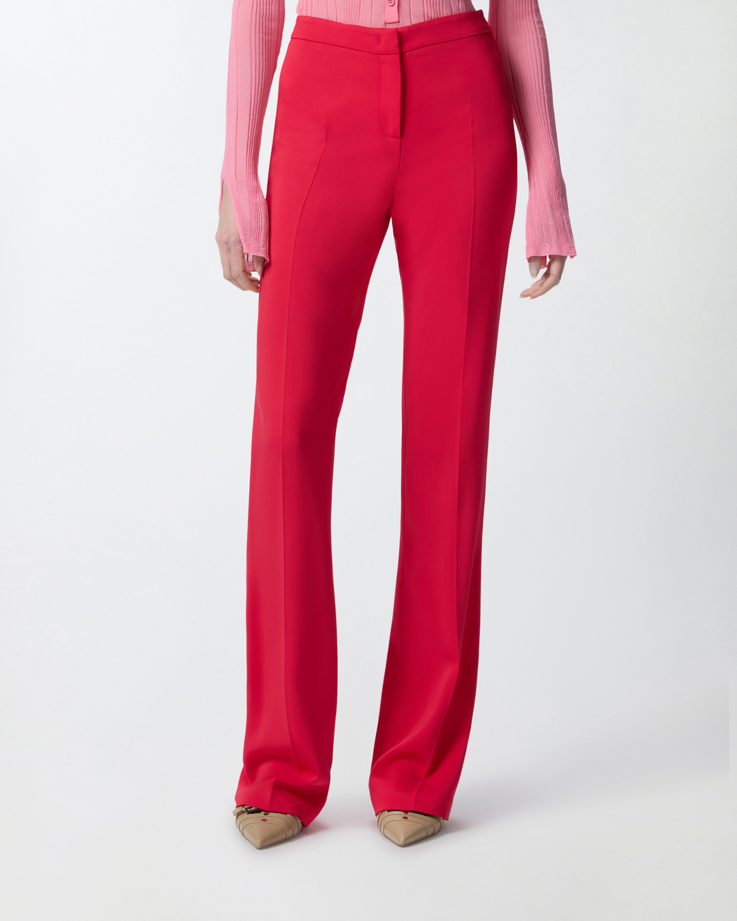 Pantaloni eleganti svasati in cady tecnico