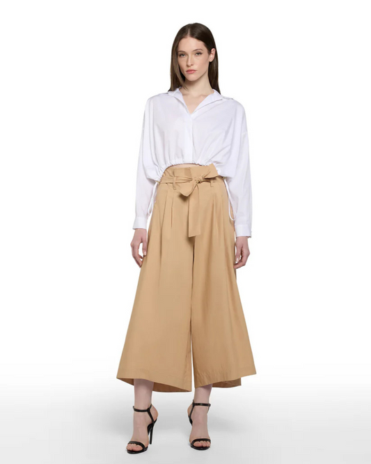 SImona Corsellini - Camicia in popeline corta con coulisse in vita