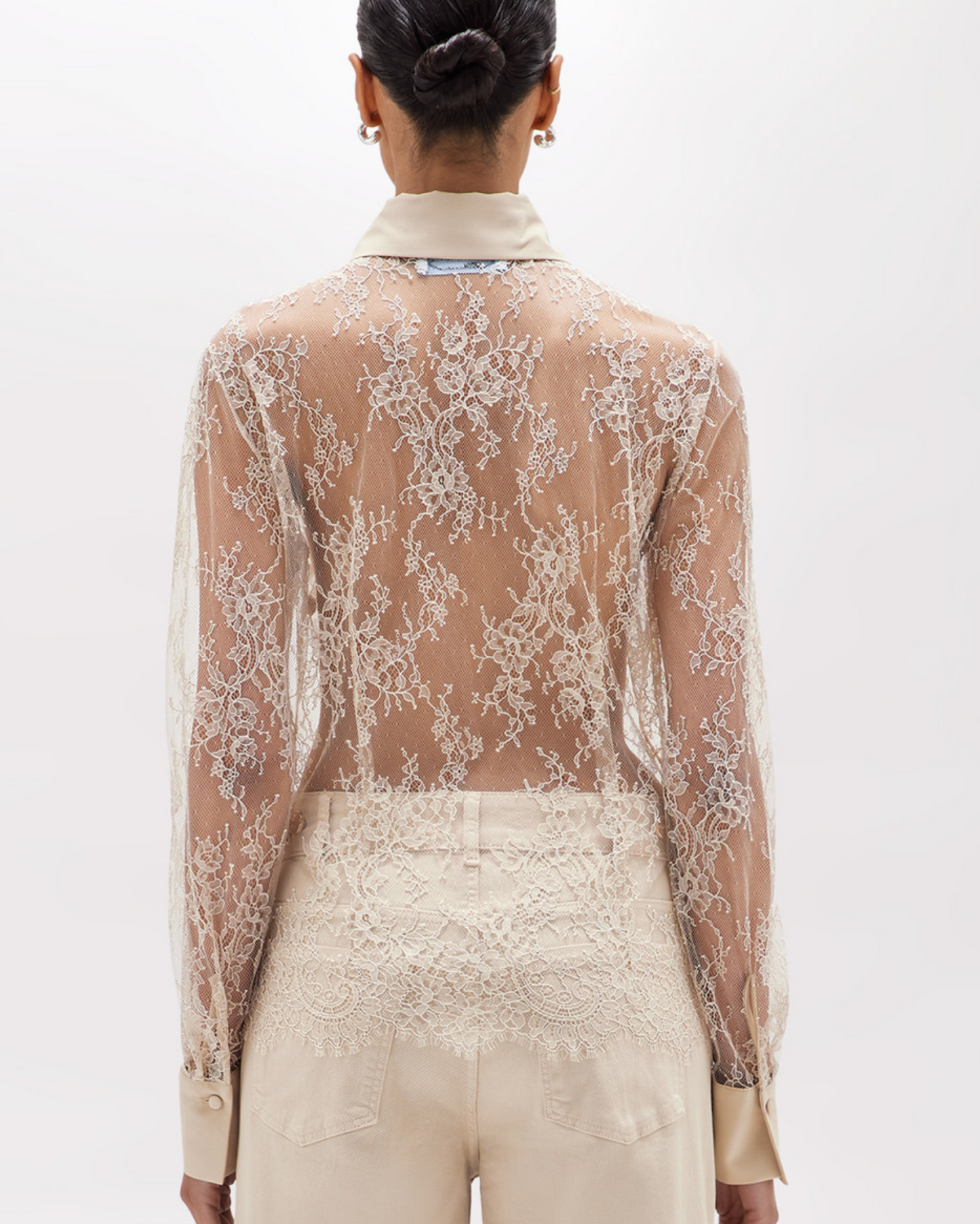 BLUGIRL - Camicia slim in pizzo con ricamo