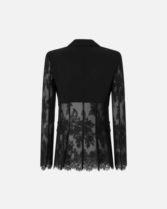 Giacca blazer monopetto in pizzo