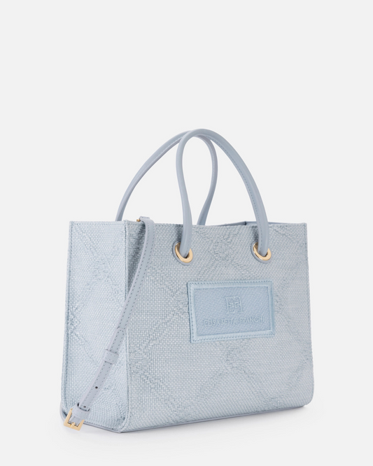 Tote piccola in rafia jacquard