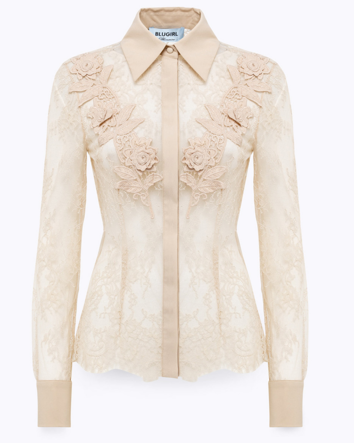 BLUGIRL - Camicia slim in pizzo con ricamo