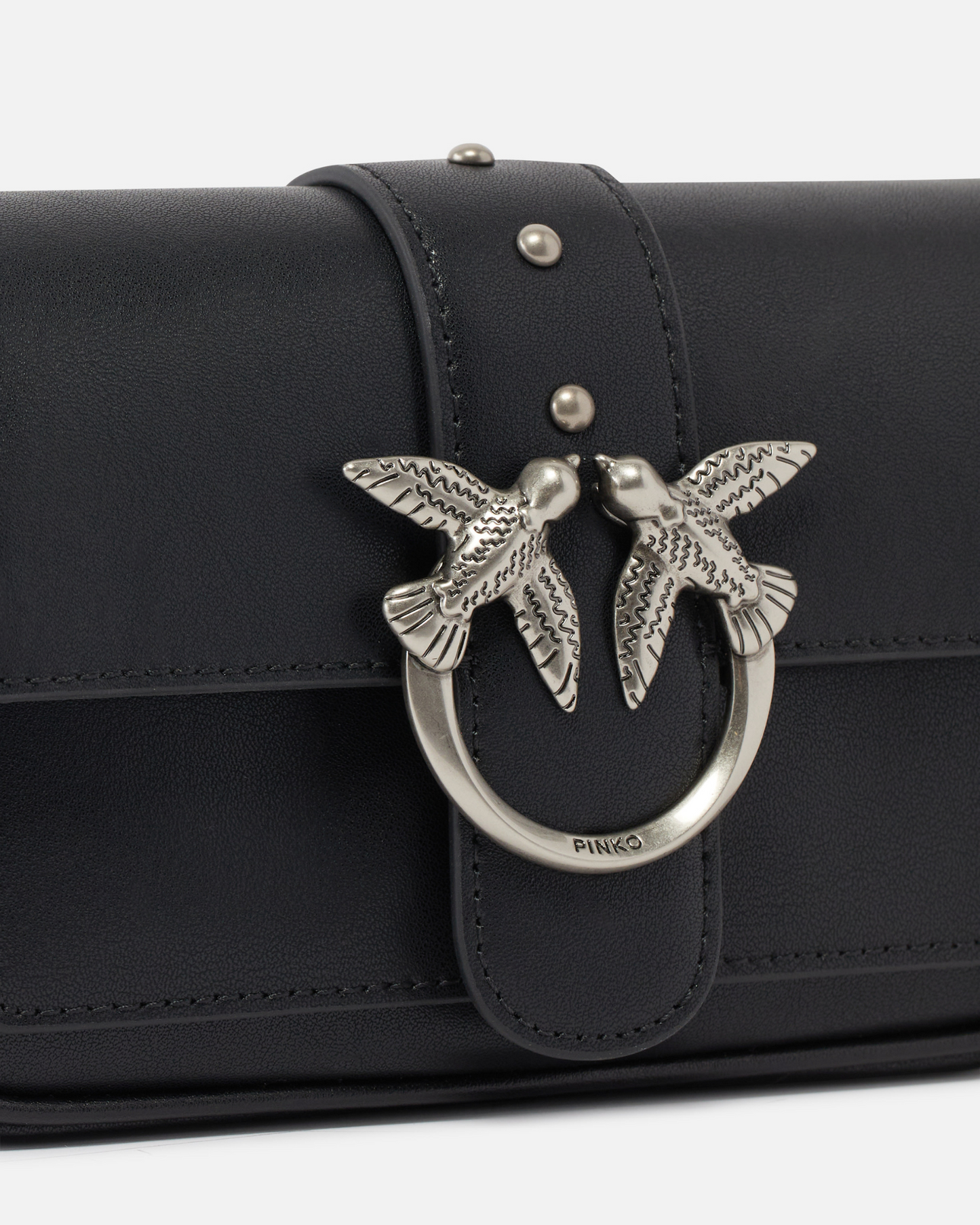 PINKO - Borsetta pochette Love Bag in pelle con tracolla sottile