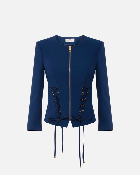 Giacca in crêpe con lacci criss-cross