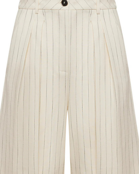 SIMONA CORSELLINI - Pantaloncini gessati con tasche alla francese