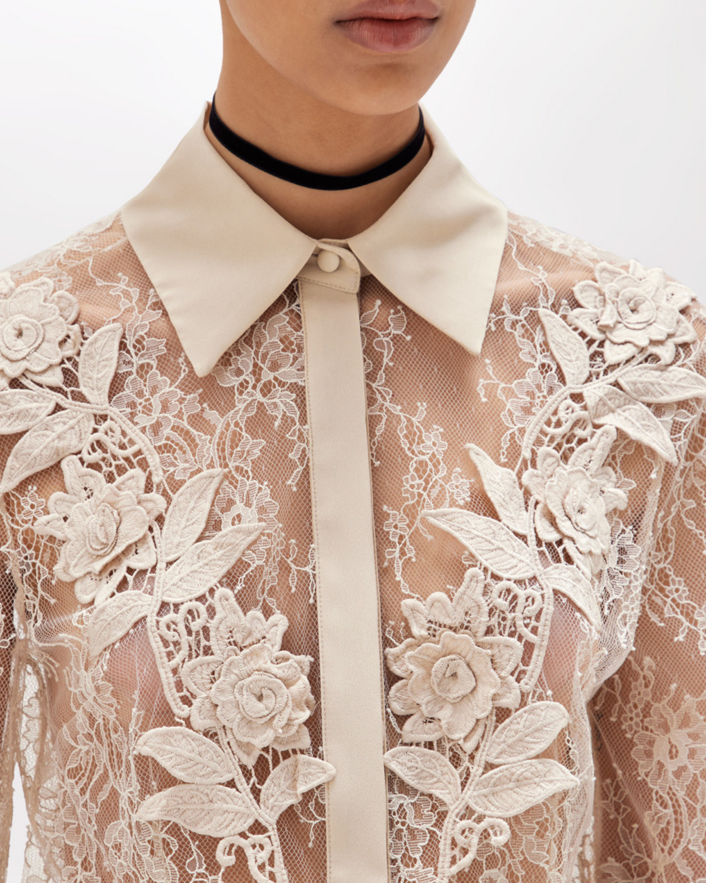 BLUGIRL - Camicia slim in pizzo con ricamo