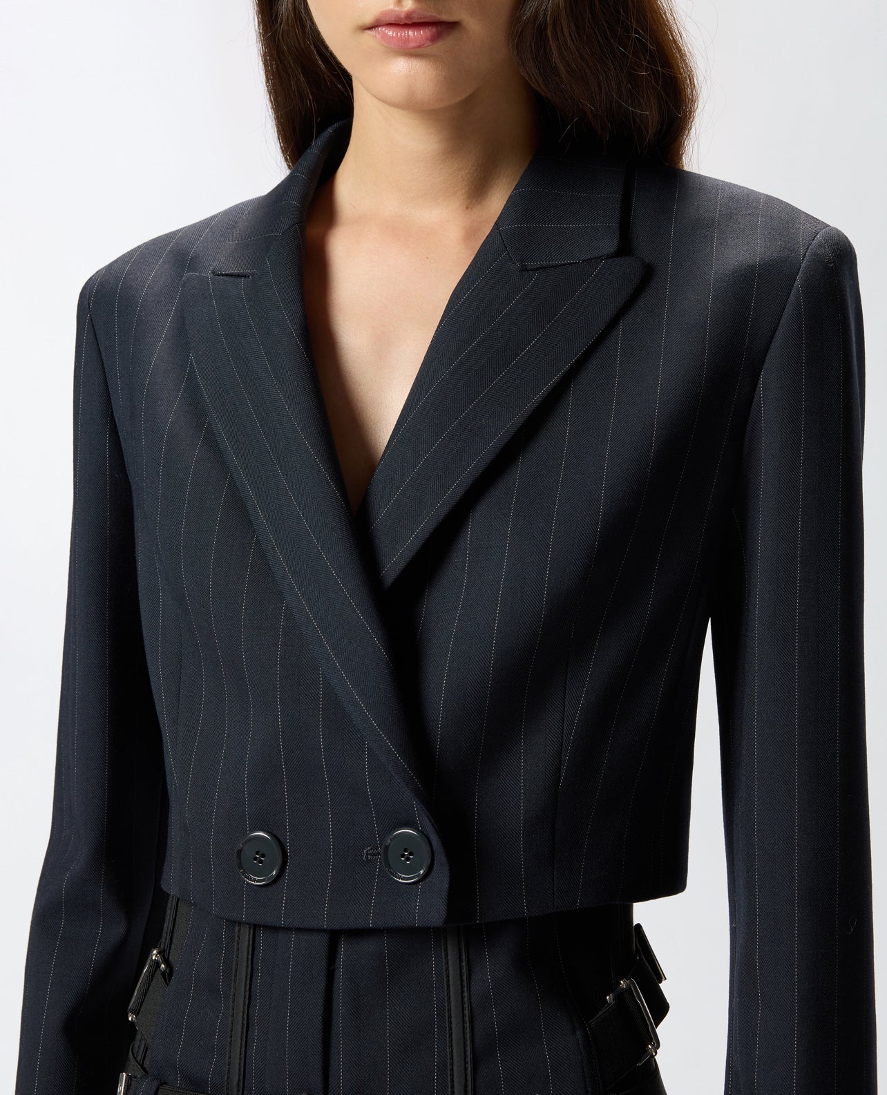 Giacca corta in lana poly gessata