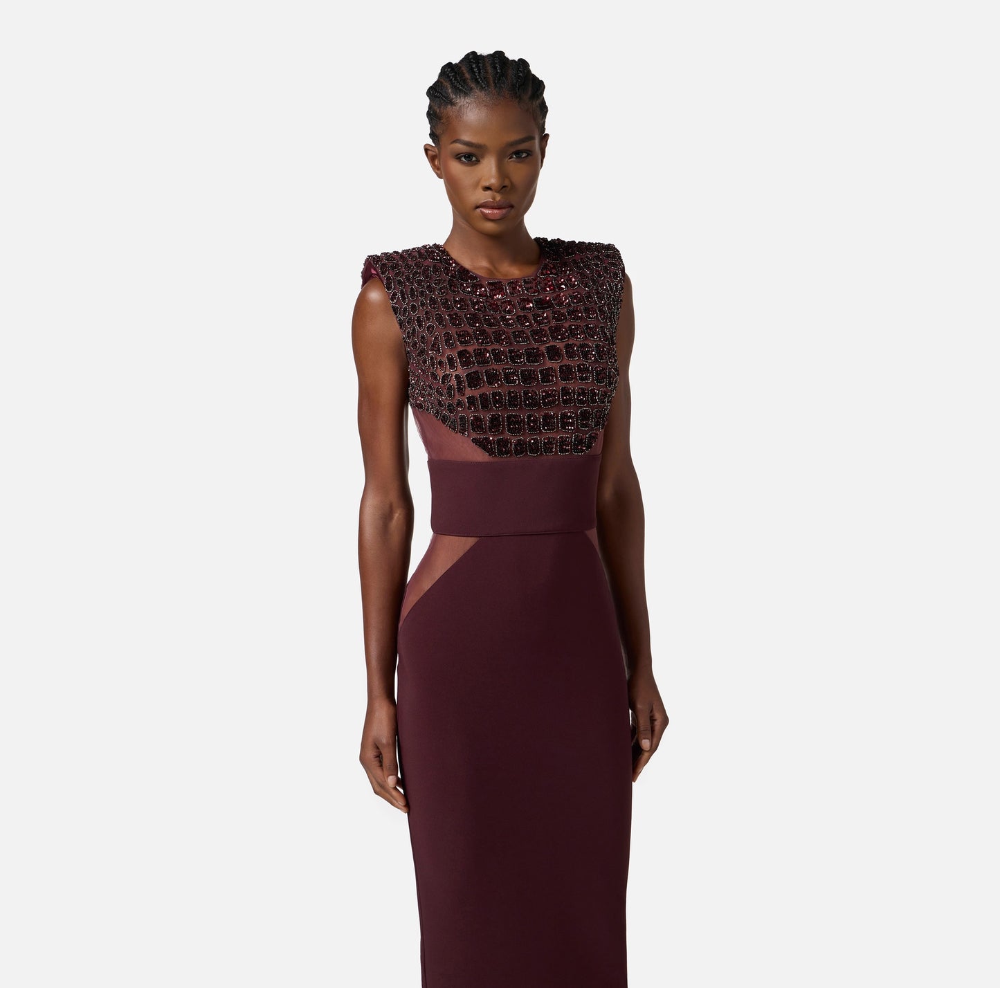 Abito in crepe leggero e tulle