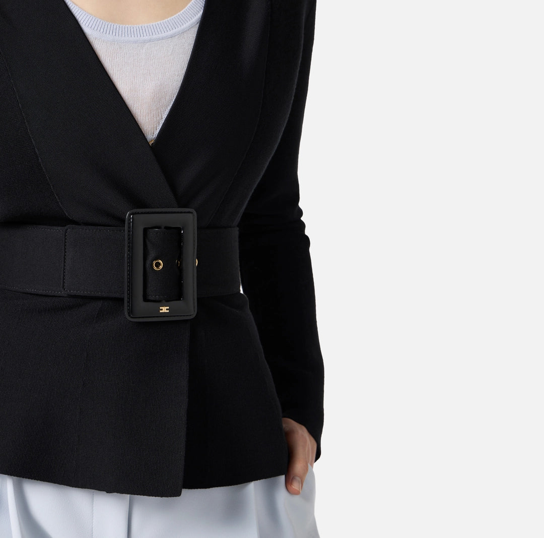 Giacca in maglia con cintura