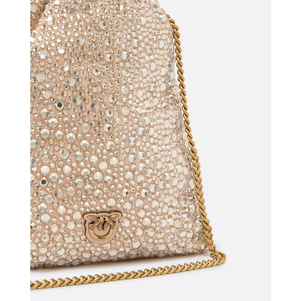 Bustina a spalla baby Slouchy Bag full strass