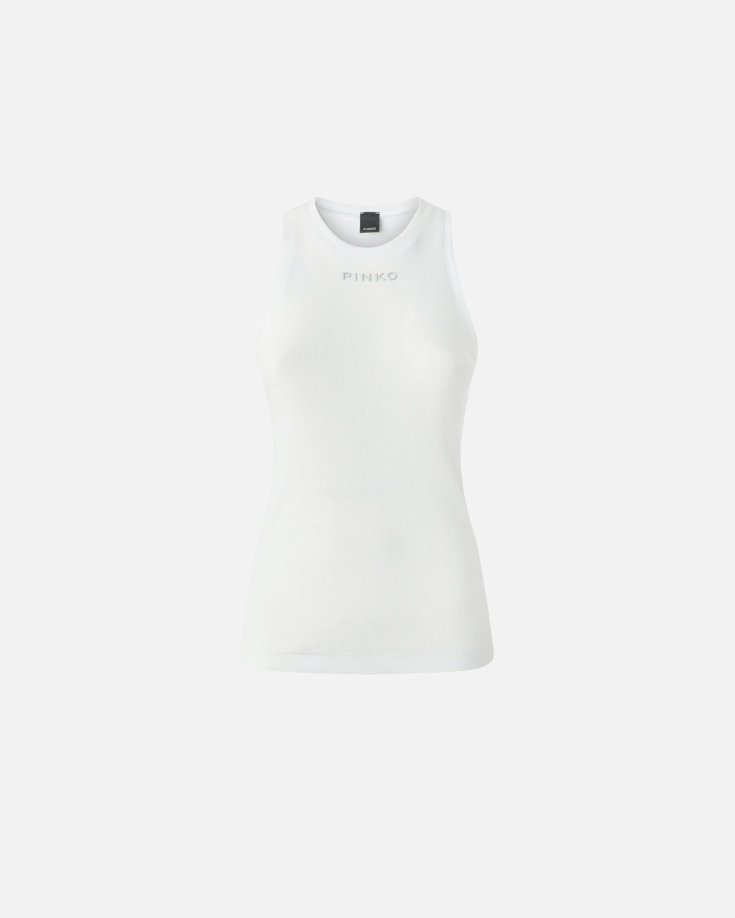 Tank top a costine bianca