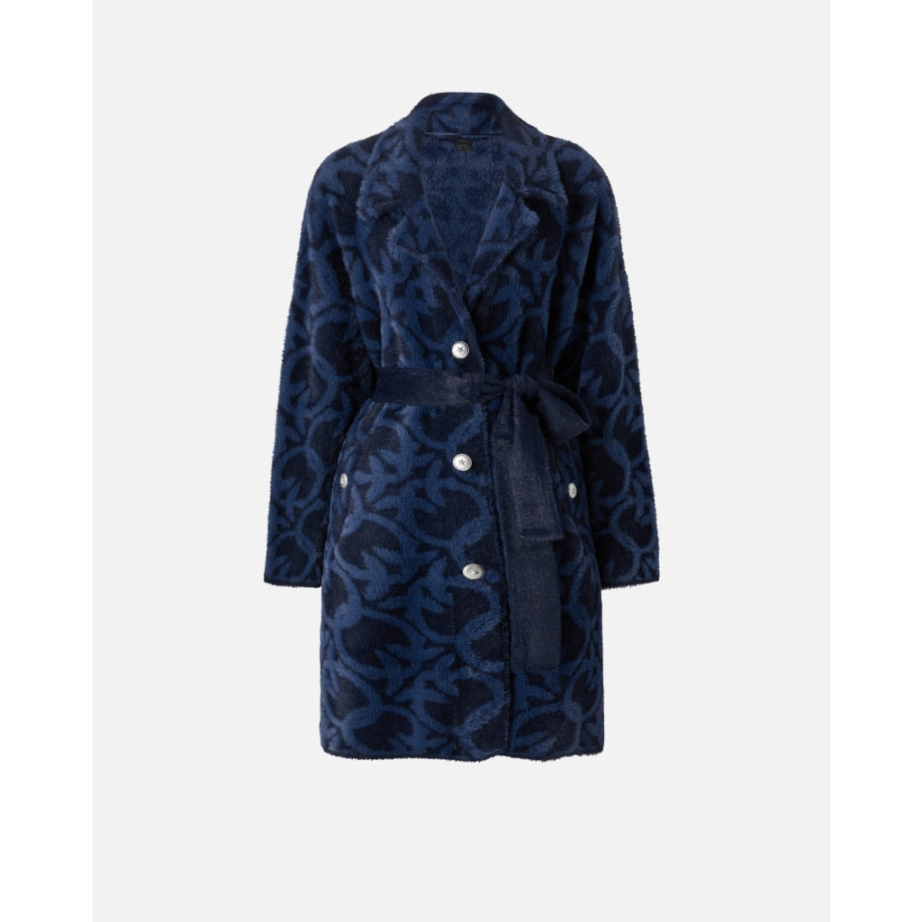 Cappotto Effetto Velour Jacquard Logo