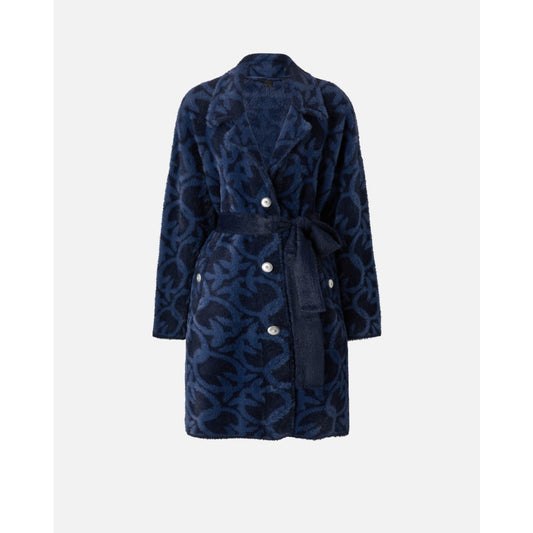 Cappotto Effetto Velour Jacquard Logo